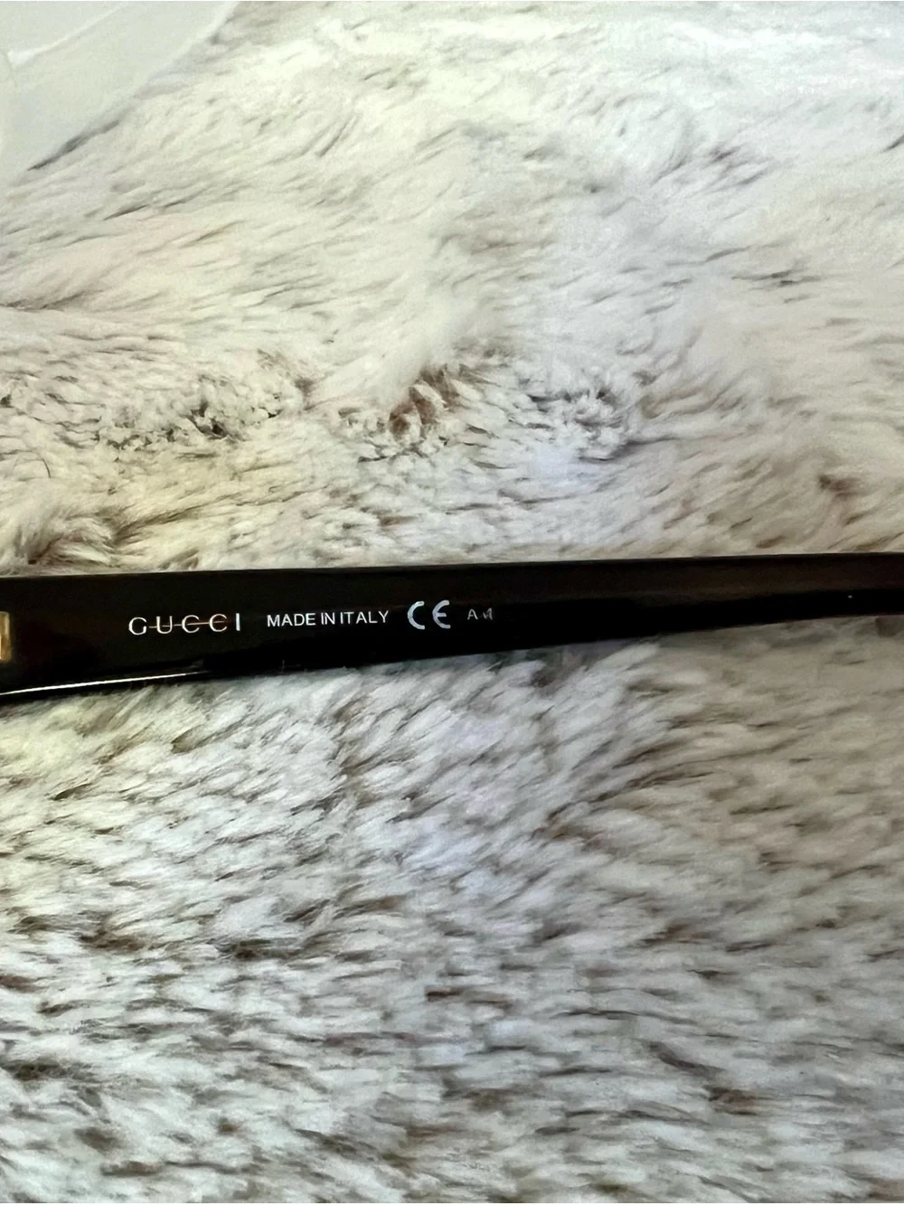 Vintage Gucci Women's Rectangular Metal Frame Glasses in Brown and Gold